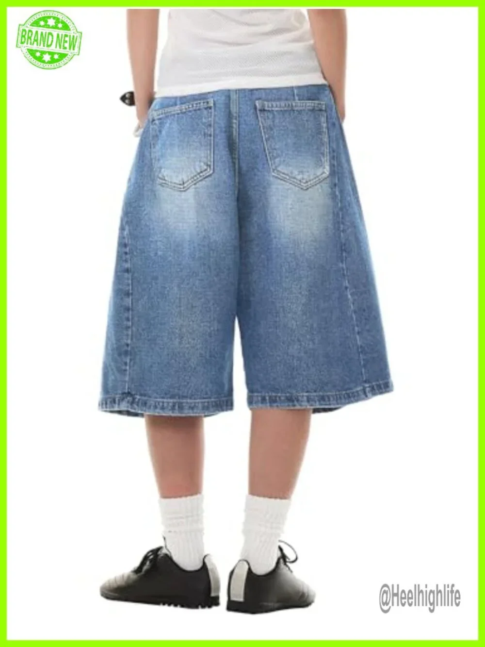 Baggy Y2K Wide Leg Bermuda Denim Shorts High Waisted Jorts for Women